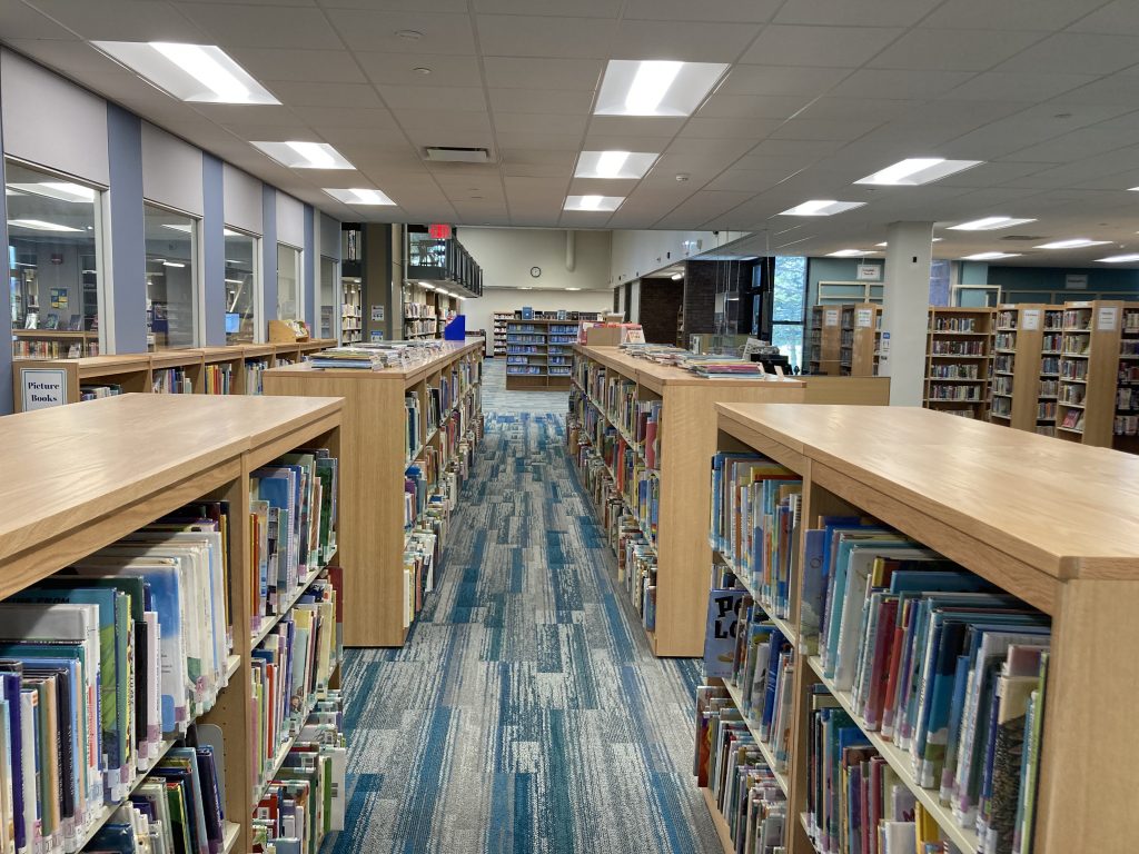 rows of children's picture books