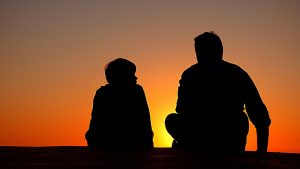 parent and child sitting