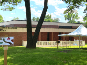 View of the back of the library