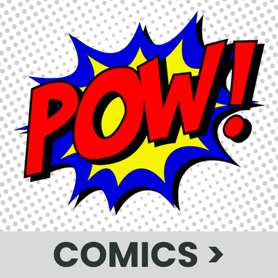 colorful comic text "pow!"