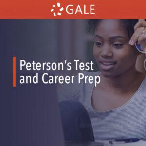 Text: Peterson's Test and Career Prep over decorative image